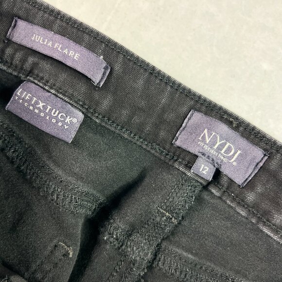 Not Your Daughter Jeans Women's 33x26* Julia Flare Crop Black Faded Denim Tag 12 - Picture 7 of 16